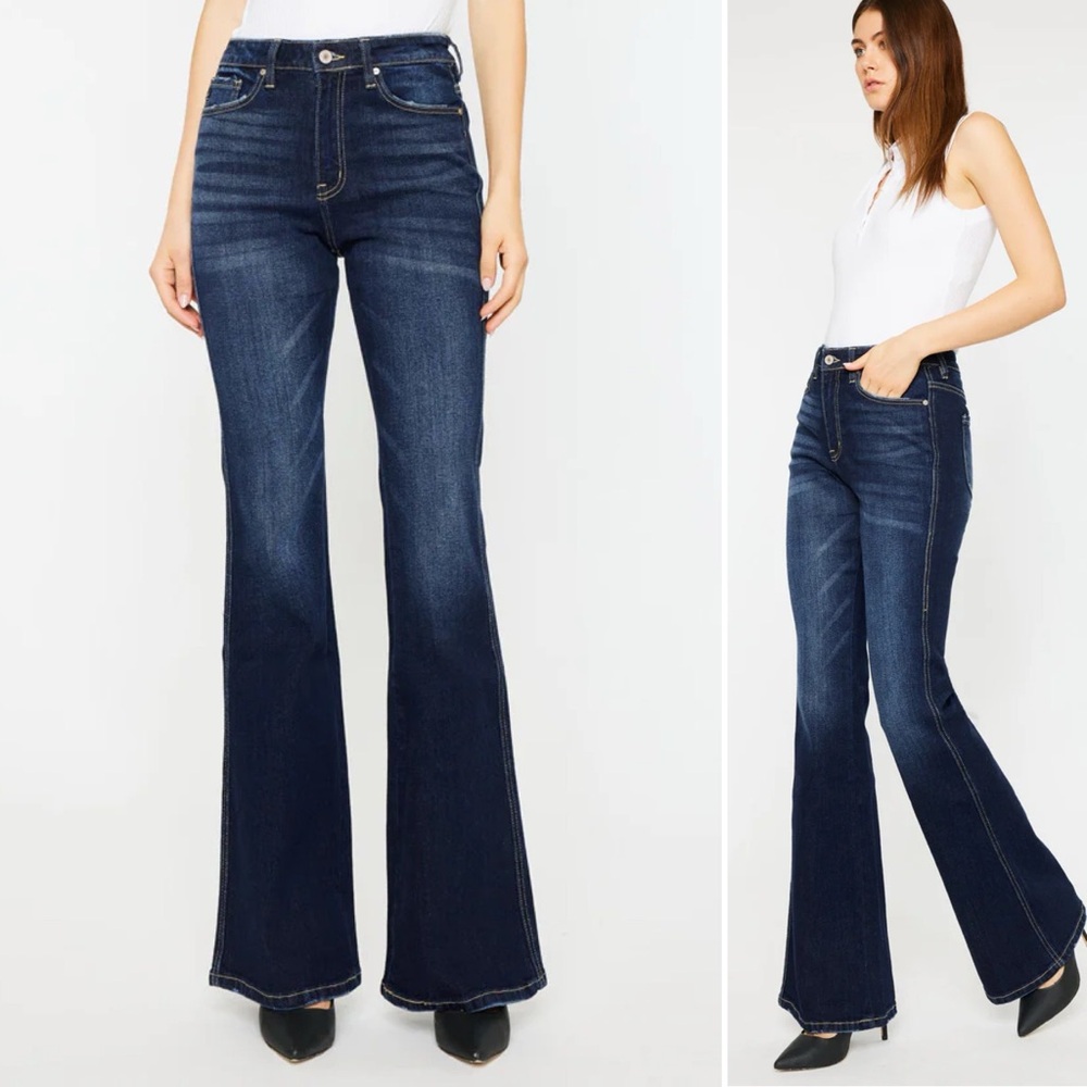 KanCan Dark Blue Flare & Wide Leg Jeans
